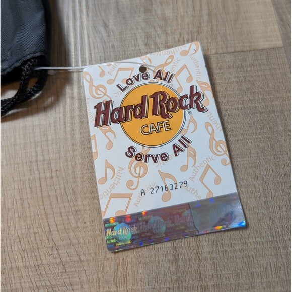 NWT Hard Rock Cafe Authentic Black Drawstring Bag Gym Sack Bag - Picture 3 of 5